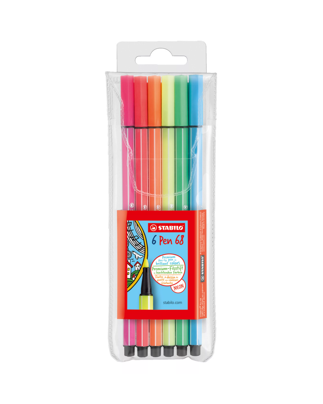 Gevuld etui met pennen en stiften voor de middelbare school