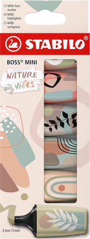 STABILO BOSS MINI NATUREvibes Markeerstiften — Etui met 6 Kleuren