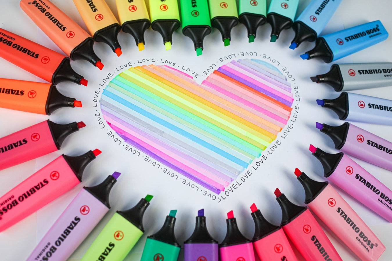 STABILO BOSS ORIGINAL Markeerstiften Pastel Deskset — 15 Stuks