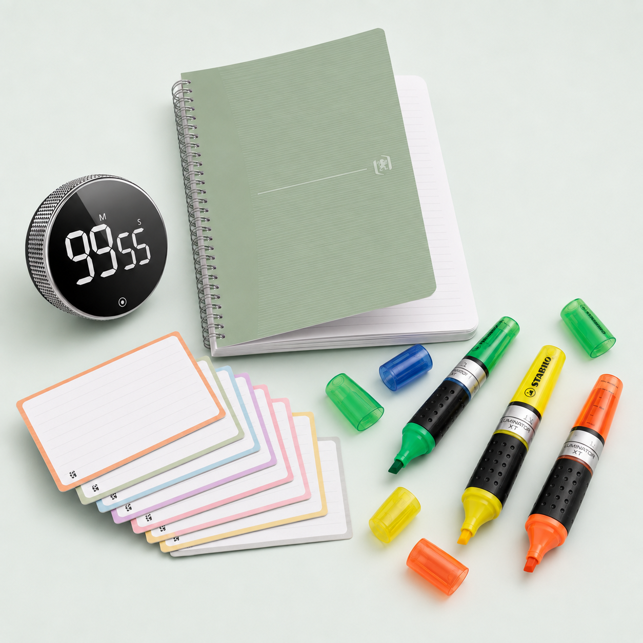 Scholis Toets Bundel | Flashcards, Studie-klok & Markeerstiften voor de Toetsweek