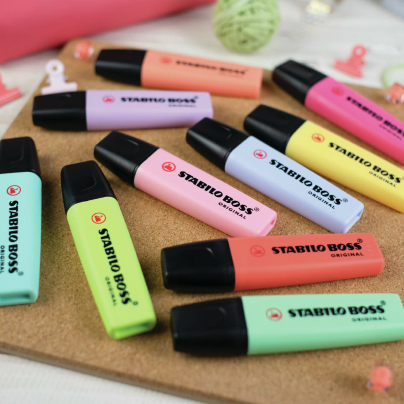STABILO BOSS ORIGINAL Markeerstiften Pastel Deskset — 15 Stuks
