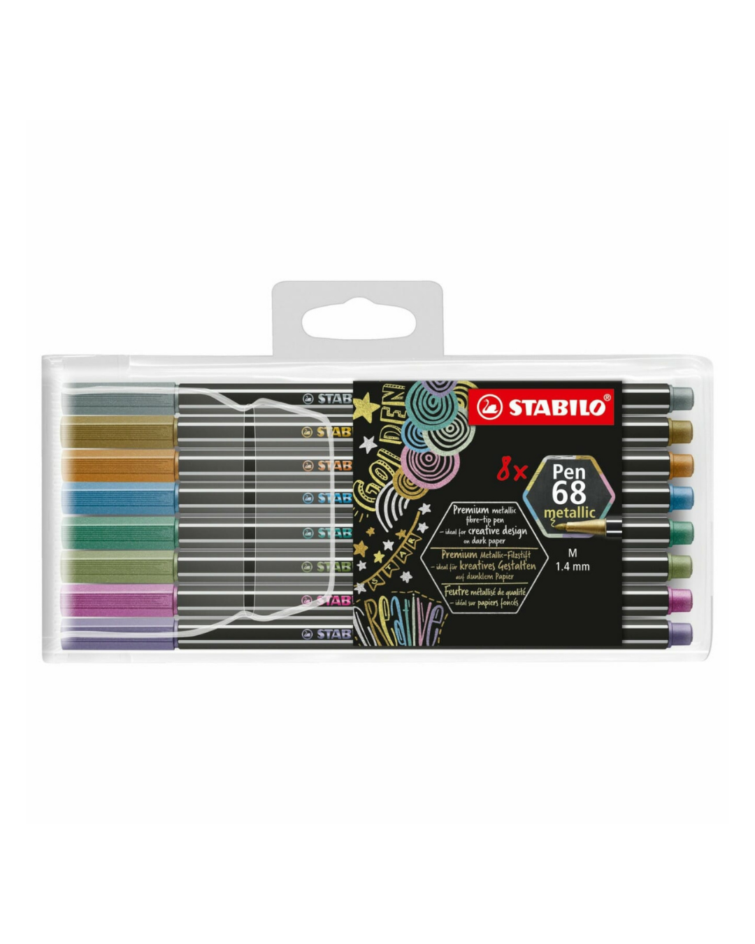 STABILO Pen 68 Metallic Premium viltstift 8 stuks Etui - Academia Now - Schoolspullen voor de middelbare school, schoolplanner, agenda, notitieboek, flashcards, Stabilo- en Oxford schoolspullen voor beter plannen en leren - Hard Work Beats Talent