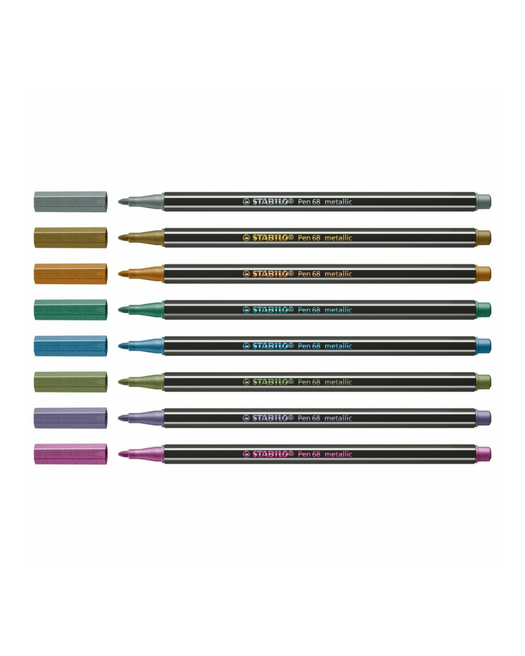 STABILO Pen 68 Metallic Premium viltstift 8 stuks Etui - Academia Now - Schoolspullen voor de middelbare school, schoolplanner, agenda, notitieboek, flashcards, Stabilo- en Oxford schoolspullen voor beter plannen en leren - Hard Work Beats Talent