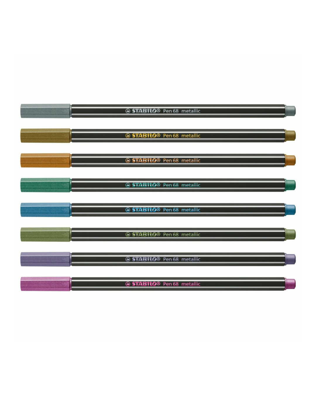 STABILO Pen 68 Metallic Premium viltstift 8 stuks Etui - Academia Now - Schoolspullen voor de middelbare school, schoolplanner, agenda, notitieboek, flashcards, Stabilo- en Oxford schoolspullen voor beter plannen en leren - Hard Work Beats Talent