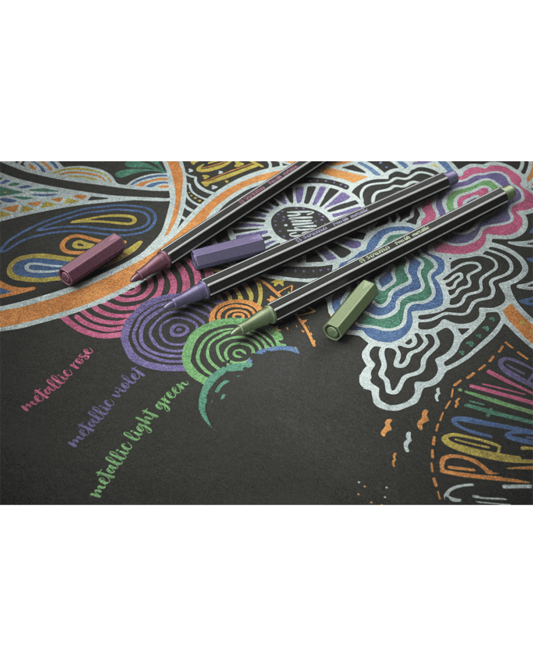 STABILO Pen 68 Metallic Premium viltstift 8 stuks Etui - Academia Now - Schoolspullen voor de middelbare school, schoolplanner, agenda, notitieboek, flashcards, Stabilo- en Oxford schoolspullen voor beter plannen en leren - Hard Work Beats Talent