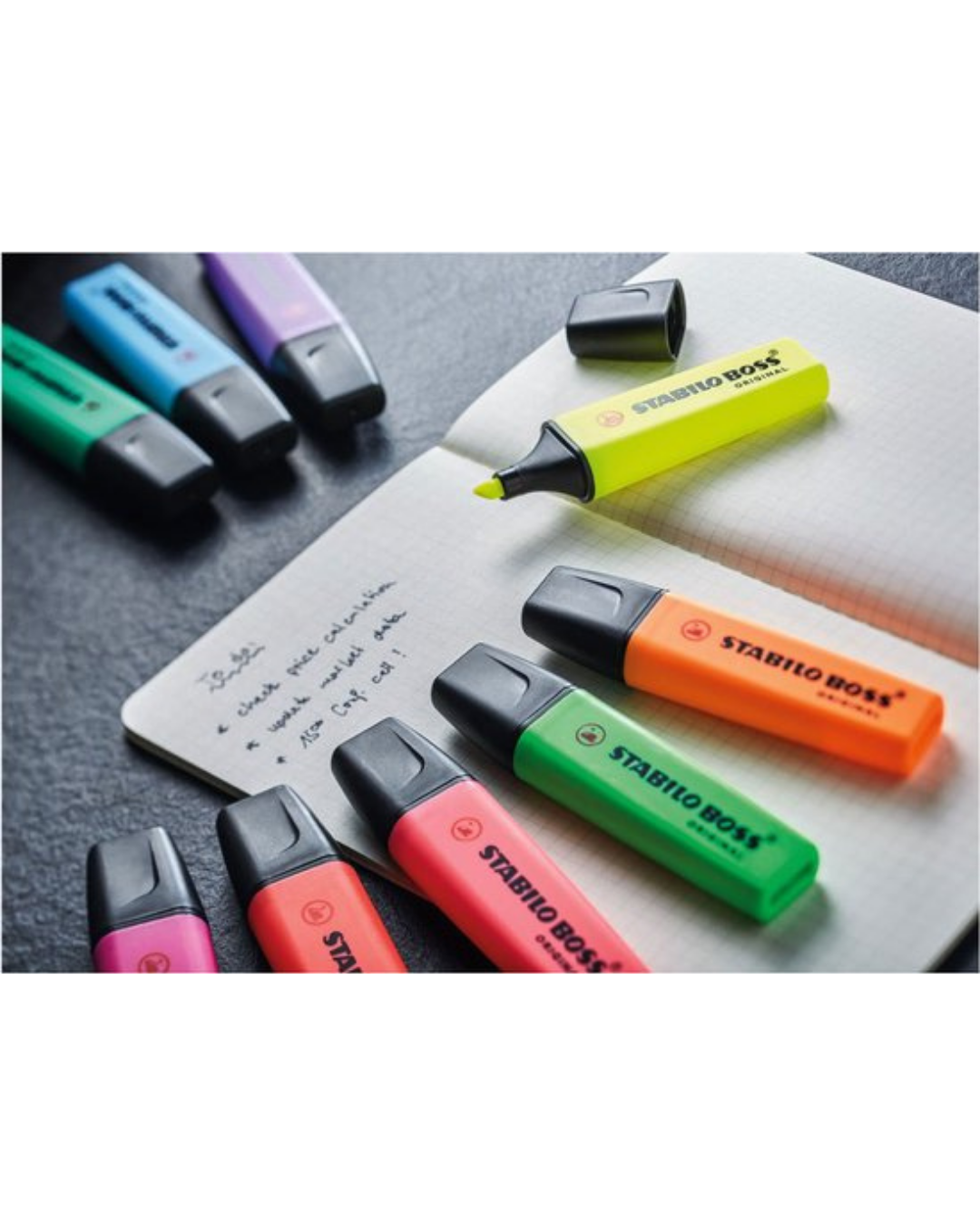 STABILO BOSS ORIGINAL markeerstiften etui - 6 kleuren - Academia Now - Schoolspullen voor de middelbare school, schoolplanner, agenda, notitieboek, flashcards, Stabilo- en Oxford schoolspullen voor beter plannen en leren - Hard Work Beats Talent
