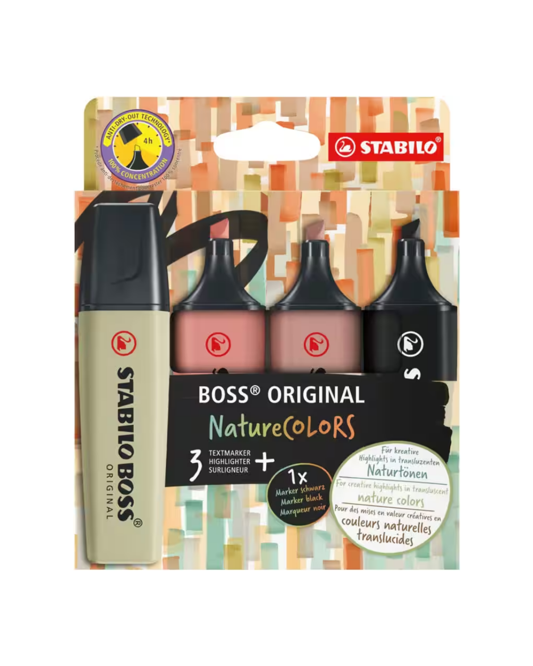 STABILO BOSS Tekstmarker Set Nature - 4 Stuks - Academia Now - Schoolspullen voor de middelbare school, schoolplanner, agenda, notitieboek, flashcards, Stabilo- en Oxford schoolspullen voor beter plannen en leren - Hard Work Beats Talent
