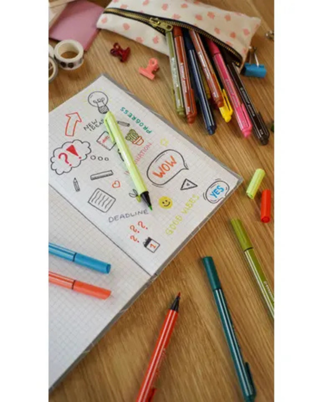 STABILO PointMax pastel etui - 8 kleuren - Academia Now - Schoolspullen voor de middelbare school, schoolplanner, agenda, notitieboek, flashcards, Stabilo- en Oxford schoolspullen voor beter plannen en leren - Hard Work Beats Talent