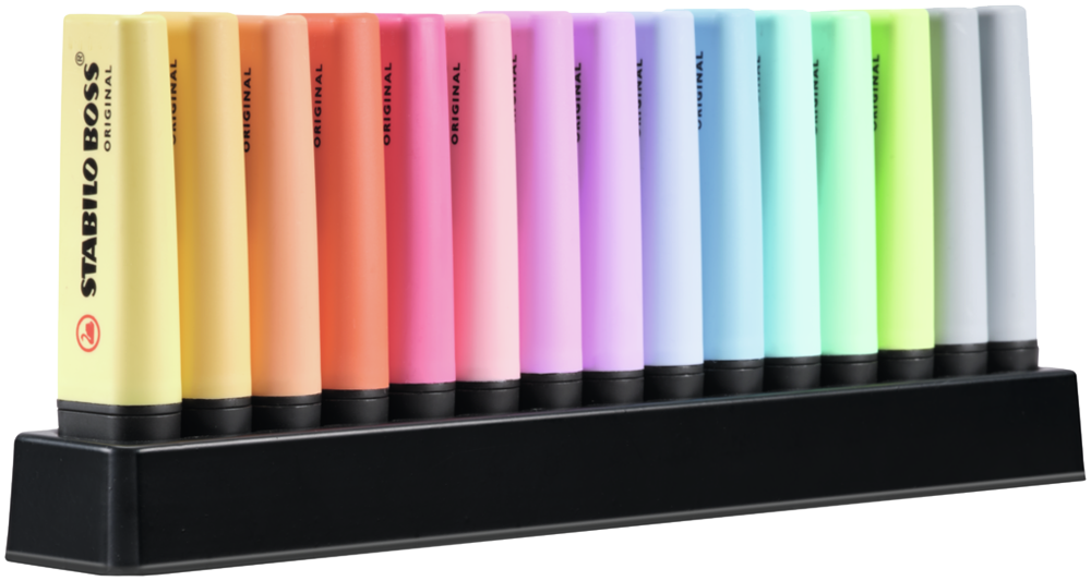 STABILO BOSS ORIGINAL Markeerstiften Pastel Deskset — 15 Stuks
