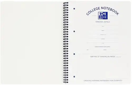 Oxford Collegeblok A4+ Gelinieerd 4-Gaats - Zwart