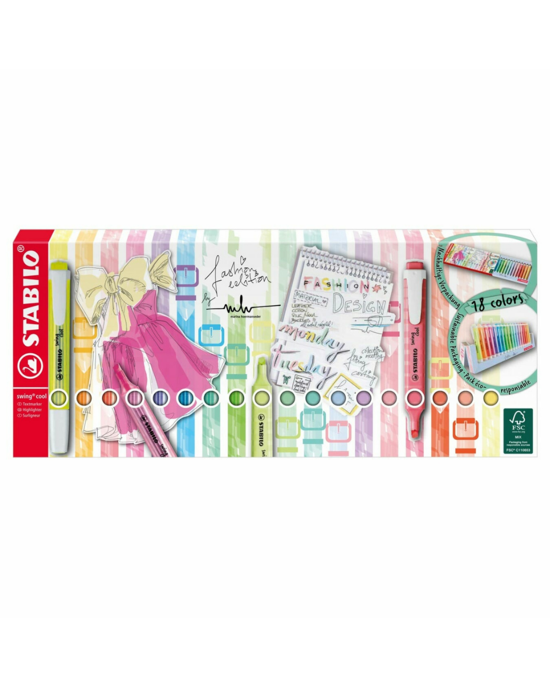 STABILO swing cool markeerstift deskset - 18 kleuren - Academia Now - Schoolspullen voor de middelbare school, schoolplanner, agenda, notitieboek, flashcards, Stabilo- en Oxford schoolspullen voor beter plannen en leren - Hard Work Beats Talent