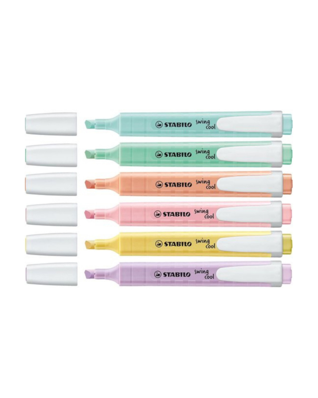 STABILO swing cool markeerstiften - 6 stuks Pastel Edition - Academia Now - Schoolspullen voor de middelbare school, schoolplanner, agenda, notitieboek, flashcards, Stabilo- en Oxford schoolspullen voor beter plannen en leren - Hard Work Beats Talent
